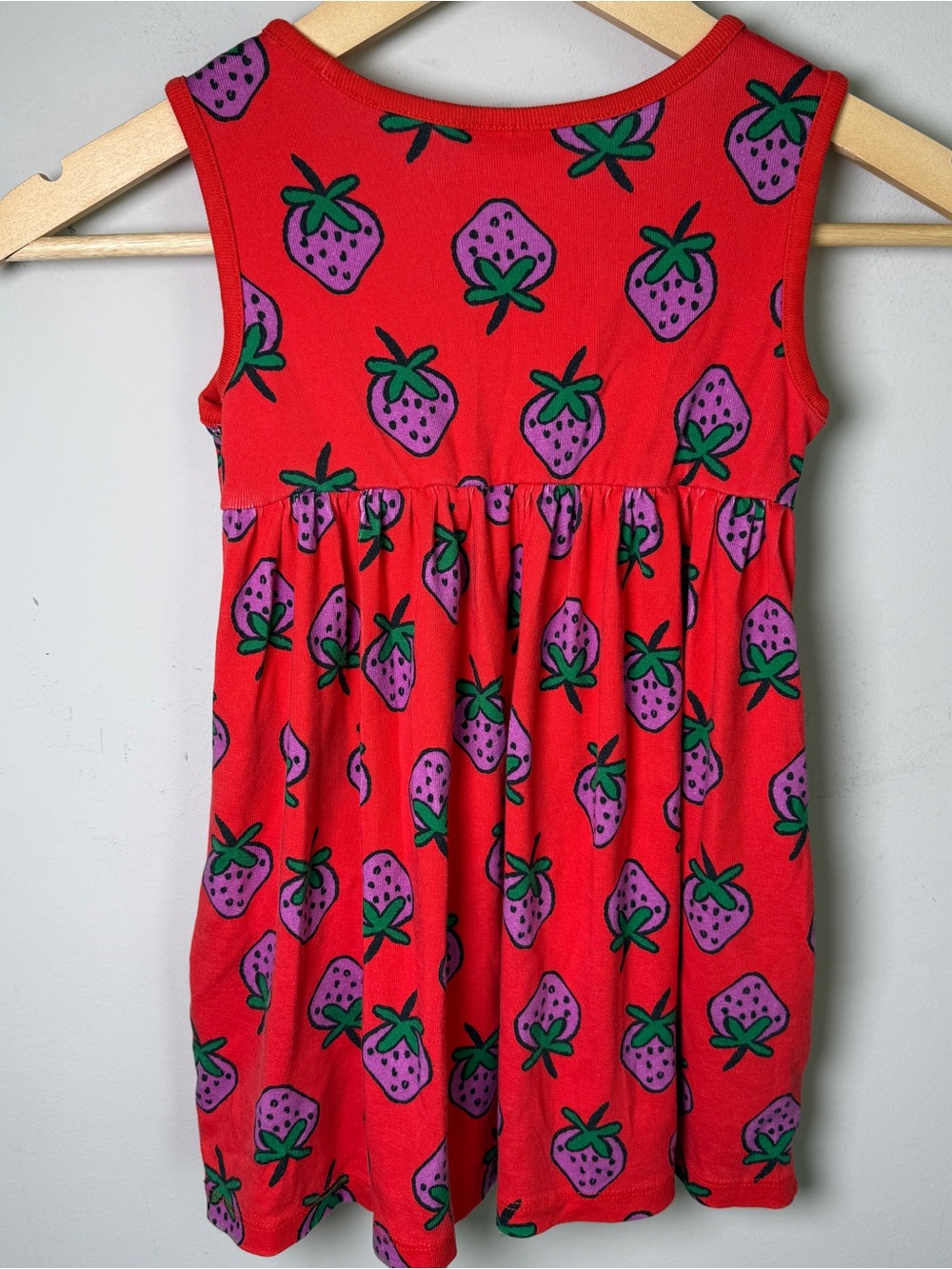 Hanna Andersson Strawberry Print Sleeveless Dress Cottagecore Summer Girls 4 - Picture 3 of 7